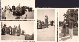 P1588 Lot de 4 fotografii, ceremonial la monumentul eroilor din Blandiana, județul Alba, post 1935, &icirc;nvățătoarea Ana Huzu, preot Iacob Stanca
