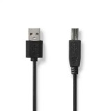 Cablu imprimanta USB 2.0 USB-A tata - USB-B tata 3m negru Nedis CCGL60101BK30