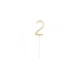 Lumanare Scanteietoare, auriu, 17 cm-Tip Cifra 2