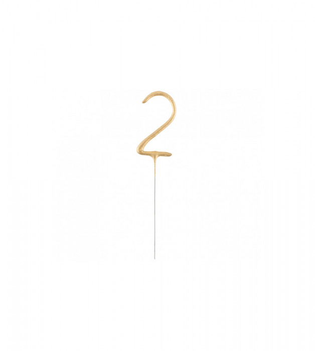 Lumanare Scanteietoare, auriu, 17 cm-Tip Cifra 2