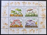 Ciuperci Comestibile - Bulgaria 1999 - Minitablou / Bloc de 4 Timbre cu Margini Decorate (Neștampilat / MNH) CP1_II