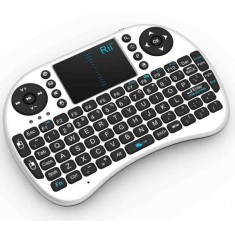 Mini tastatura wireless, cu touchpad, pentru Smart TV XBox, PS, PC, Notebook , Alb Rii foto