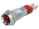 Lampă LED de Control Roșie 24-28VDC IP67 Metal &Oslash;8.2mm