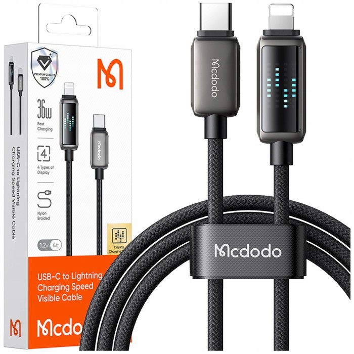 Mcdodo &Icirc;ncărcător Usb-C Fulger Cablu De &Icirc;ncărcare Rapidă Pentru Iphone 1M Led