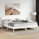 Cumpara ieftin Cadru de pat fără saltea, alb, 200x200 cm, lemn masiv pin