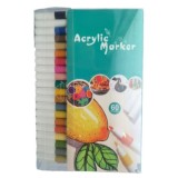 Cumpara ieftin Set 60 markere acrilice, pentru hartie, sticla, piatra, lemn, panza, textile, uscare rapida, multicolor