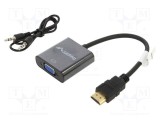 Adaptor HDMI 1.4 cu Jack 3,5mm și VGA 0,2m LANBERG