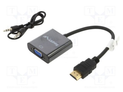 Adaptor HDMI 1.4 cu Jack 3,5mm și VGA 0,2m LANBERG foto
