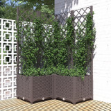 Jardiniera de gradina cu spalier maro, 80x80x136 cm, PP GartenMobel Dekor, vidaXL