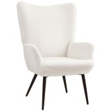 HOMCOM Fotoliu tapițat, design modern, 71x77x102cm, Crem | Aosom Romania