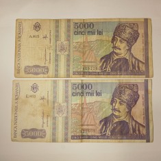 Di.153. Bancnota 5000 lei 1993 circulata uzata