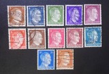 Germania Reich-ul German 1941-1944 Serie Uzuală Adolf Hitler Profil Dreapta 11v Lot Ștampilat / Neștampilat - A0040