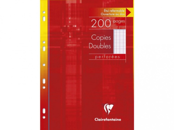 Foi albe, liniatura franceza, duble multiperforate 90 g/mp 100 file Clairefontaine