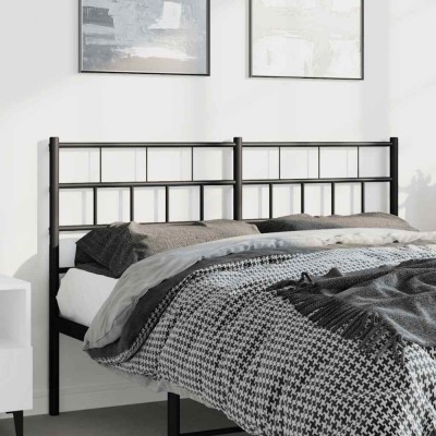 vidaXL Tăblie de pat metalică, negru, 135 cm 355691 foto