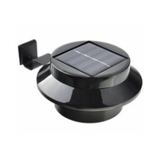 Lampă solară, LED, plastic, neagră, 12x6 cm