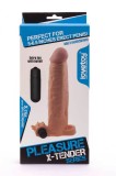 Extensie / Manson Penis Cu Vibratii Pleasure X-Tender, Natural, +5 cm