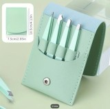 Cumpara ieftin Set 4 pensete profesionale din otel inoxidabil - etui verde