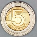 POLONIA 5 ZLOTI / ZLOTYCH 2018 BIMETAL - 100 ANI INDEPENDENTA , KM 1008