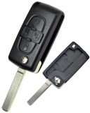 Carcasa cheie briceag Techstar cu 4 butoane pentru Peugeot 1007 &ndash; model flip compatibil BRE2247