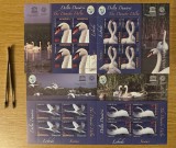 Delta Dunării, Lebede minicoală de 4 timbre cu manșetă ilustrată 2020 LP 2298b