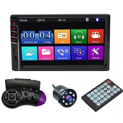 MP5 Player Techstar&amp;reg; 7033, 2DIN, Camera Marsarier, Ecran HD Touch 7&amp;quot;, Comenzi Volan, Telecomanda, MirrorLink, Bluetooth 4.2 foto