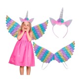 Set aripi si bentita Unicorn pentru copii, marime universala
