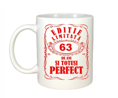 Cana alba personalizata, Editie Limitata 63 ani, INOVATIX&amp;reg;. 330ml foto