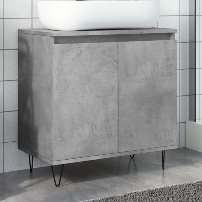 vidaXL Dulap de baie, gri beton, 58x33x60 cm, lemn prelucrat