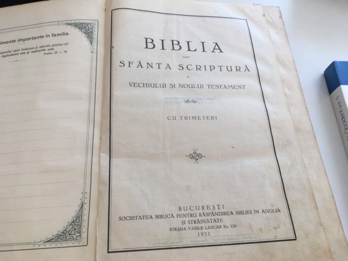 BIBLIA CORNILESCU1931-PRIMA EDITIE UNIFORMIZATA DUPA STANDARDELE SBB FORMAT MARE