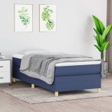 Cumpara ieftin Pat box spring cu saltea, albastru, 80x200 cm, textil