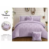 Cumpara ieftin Lenjerie de Pat Dublu, Bumbac Finet-Creponat, 6 Piese, Lavanda - CPL21
