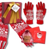 Cumpara ieftin Set Cadou Craciun Fular, Manusi si Cercei Christmas