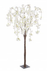 Copac decorativ cu flori artificiale cires alb 80x140h foto