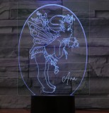 Lampă 3D Personalizată cu &Icirc;ngeraș și Nume
