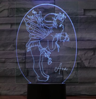 Lampă 3D Personalizată cu &amp;Icirc;ngeraș și Nume foto