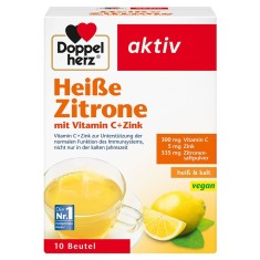 Supliment Alimentar, Doppelherz, Zitrone, cu Vitamina C si Zinc, Sustine Functionarea Normala a Sistemului Imunitar, Aroma de Lamaie, 10 plicuri