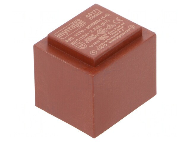 Transformator &icirc;ncapsulat 2,3VA 117V 12V PCB