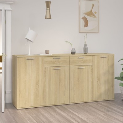 vidaXL Servantă, stejar Sonoma, 160x36x75 cm, lemn prelucrat 3074930 foto