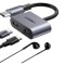 ADAPTOR Incarcare si audio Ugreen, &quot;CM232&quot;, 1 x USB Type-C(T) la 2 x USB Type-C(M), lungime cablu 15 cm, gri &quot;60165&quot; (timbru verde 0.08 lei) - 6957303