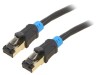 Cablul de rețea S/FTP Cat6 PVC Negru 2m Conectori Auriti, Vention