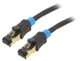 Cablul de rețea S/FTP Cat6 PVC Negru 2m Conectori Auriti, Vention