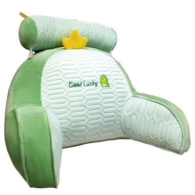 Pern&amp;Auml; ortorelax, suport lombar &amp;Egrave;i sp&amp;Auml;tar pentru pat, latex premium, design ergonomic, model dinozaur, 60x40 cm, verde foto