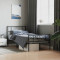 Cadru pat metalic cu tablii de cap/picioare, negru, 90x190 cm GartenMobel Dekor