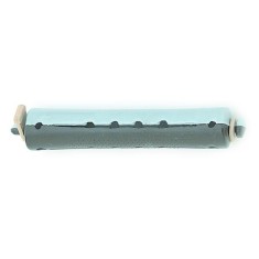 Set 12 bucati bigudiuri din plastic cu elastic pentru permanent Gri&amp;albastru 80 mm x grosime 16 mm
