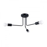 Lustre Norah Negru Oțel 3 Becuri Neregulate Moderne De Interior