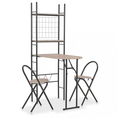 vidaXL Set mobilier bucătărie, suport depozitare, 3 piese, MDF și oțel foto