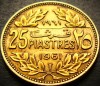 Moneda exotica 25 PIASTRES - LIBAN, anul 1961 * cod 2361 = patina frumoasa, Asia