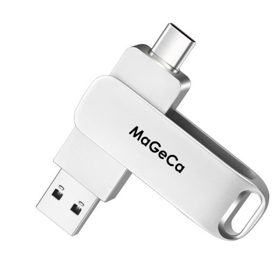 Stick de memorie metalic MaGeCa&amp;reg; 64 GB, 2 in 1, Rotire 360&amp;deg;, USB 3.0/ USB Type-C, Compatibil cu dispozitive cu port Type C, Compatibilitate OTG, High foto