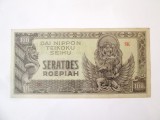 Rară! Indiile Olandeze 100 Roepiah 1944 aUNC ocupatia japoneza WWII,bancnota din imagini la cel mai mic pret