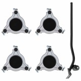 vidaXL Role pentru mobilă, 4 buc., cu dispozitiv de ridicare, 19x17,5x6 cm, oțel, 1000 kg